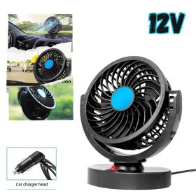 Ventilateur électrique 12V pour tableau de bord de voiture, rotatif à 360 degrés
